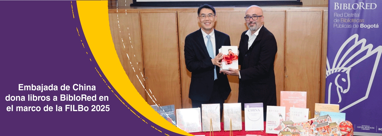 Embajada de China dona libros a BibloRed en el marco de la FILBo 2025